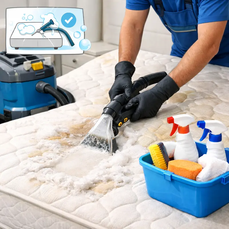 Mersin yatak yıkama hizmeti ile profesyonel makine kullanılarak yatak temizliği yapılması