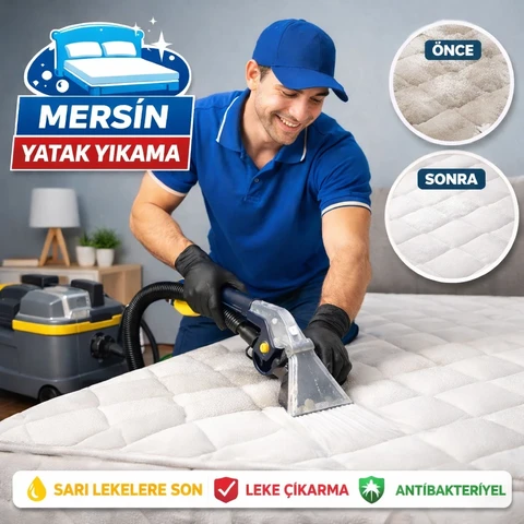 Mersin yatak yıkama hizmeti - yatak temizliği öncesi sonrası