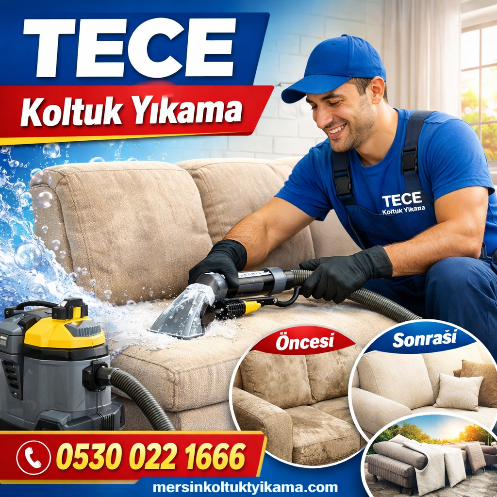 Tece’de koltuk yıkama hizmeti, aile evinde güvenilir teknisyen çalışırken