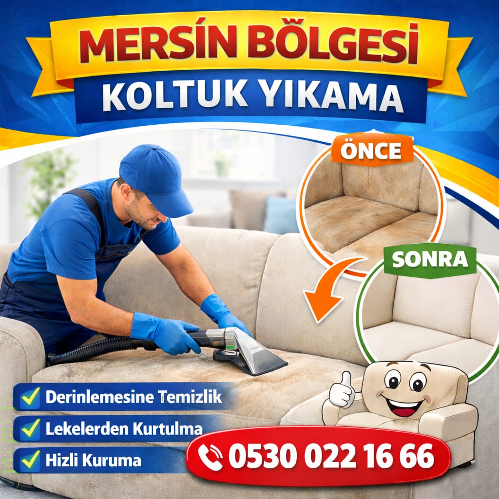 Mersin'de profesyonel koltuk yıkama uzmanı, ev ortamında koltuk temizliği yaparken